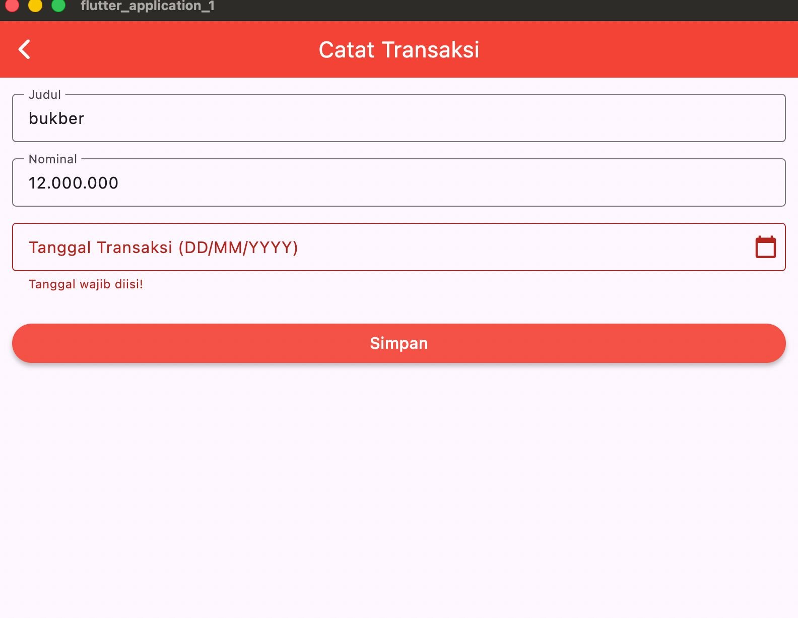 Validasi Error Tanggal
